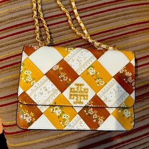 NEW Tory Burch Britten Woven Adjustable Shoulder Bag